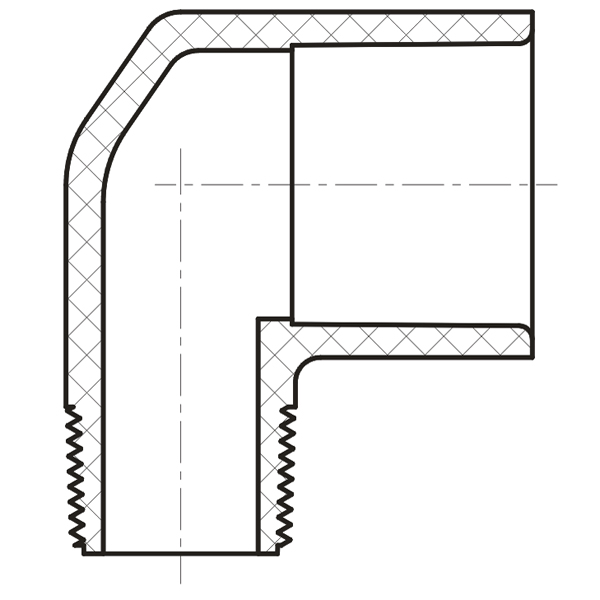 90° Reducing Street Ell (MIPT × SOC)  