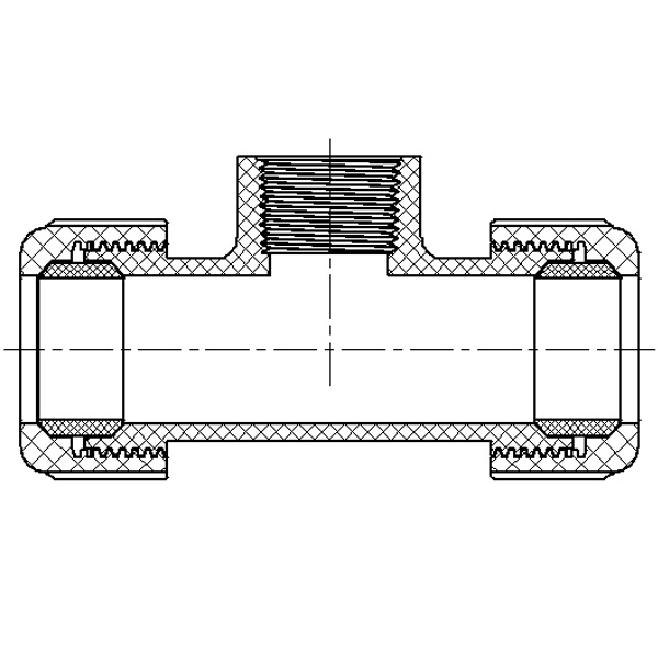 Compression Tee (Gasket x Gasket × FIPT)