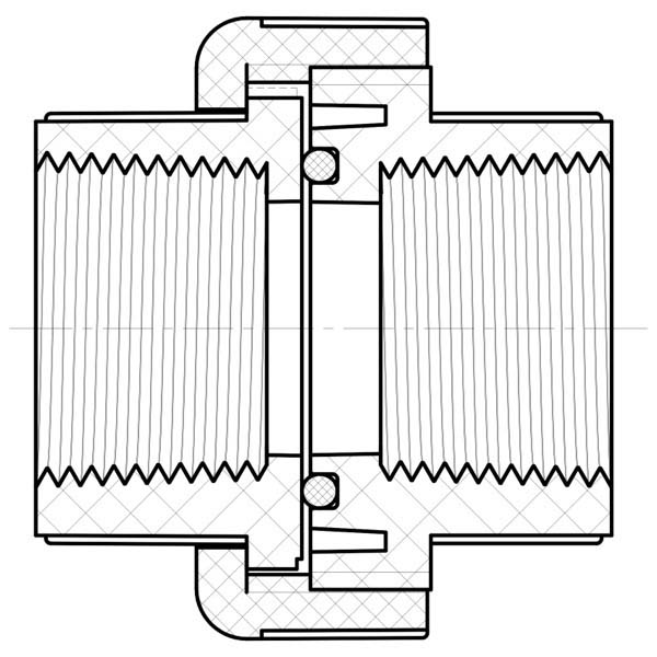 Union W/O-Ring Seal  (FIPT × FIPT)