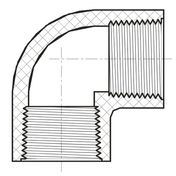 90° Ell (FIPT × FIPT)