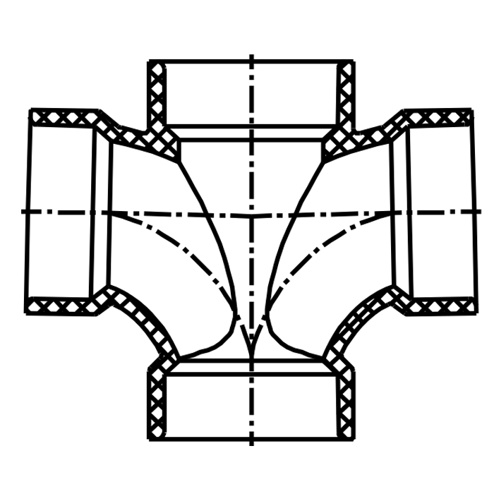 Double Sanitary Tee (All Hub)