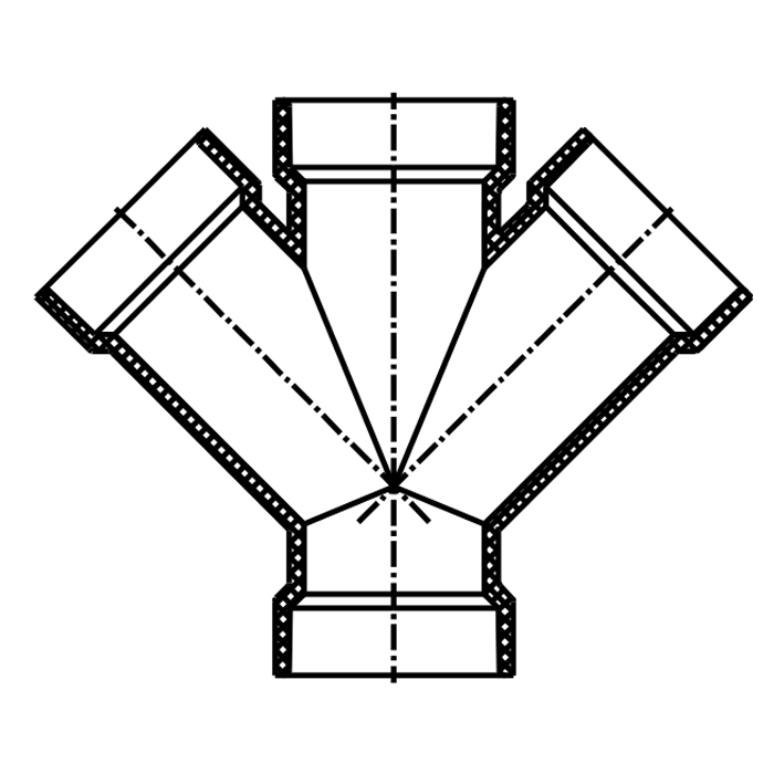 45° Double WYE (All Hub)