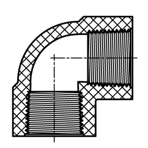 90° Ell (FIPT × FIPT)