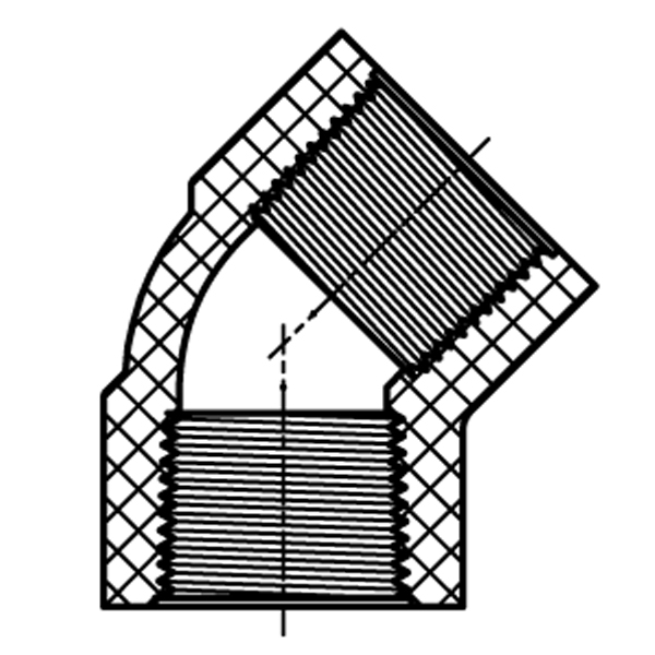 45° Ell (FIPT × FIPT)