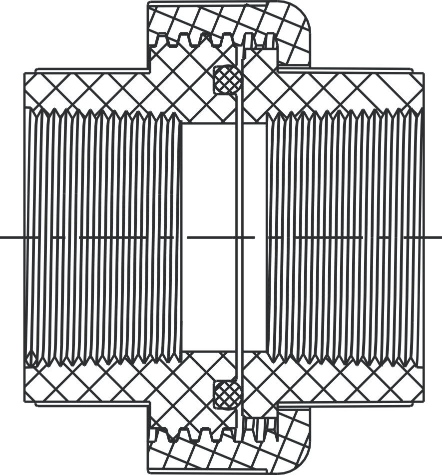 Union W/O-Ring Seal  (FIPT × FIPT)