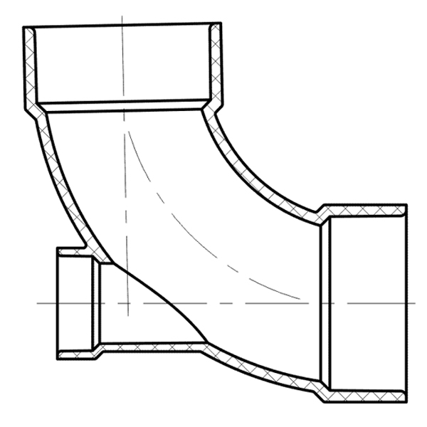 Long Sweep 1/4 Bend w/Low Heel Intel ( All Hub )