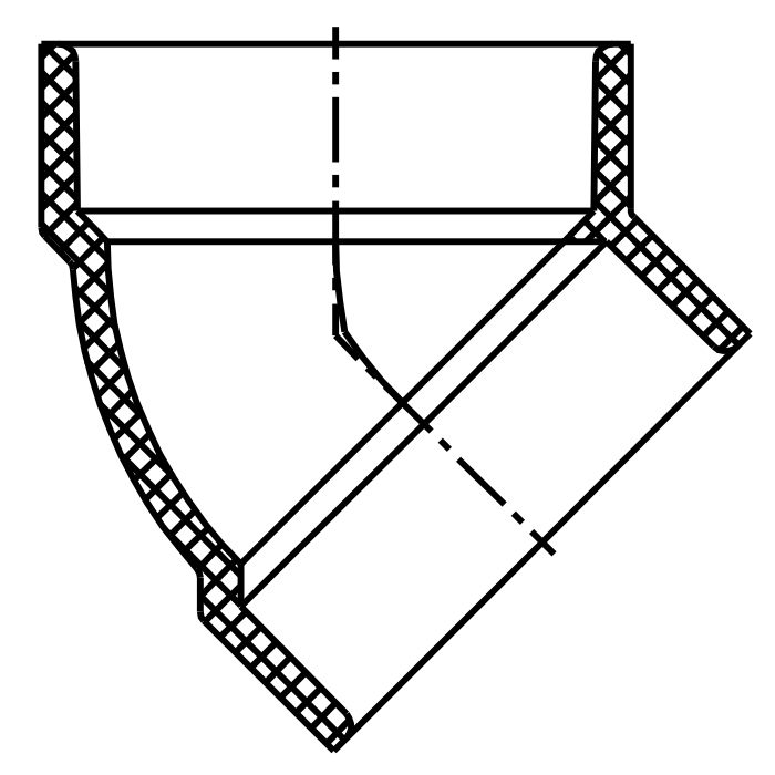 45° Elbow-Short Turn (Hub×Hub)