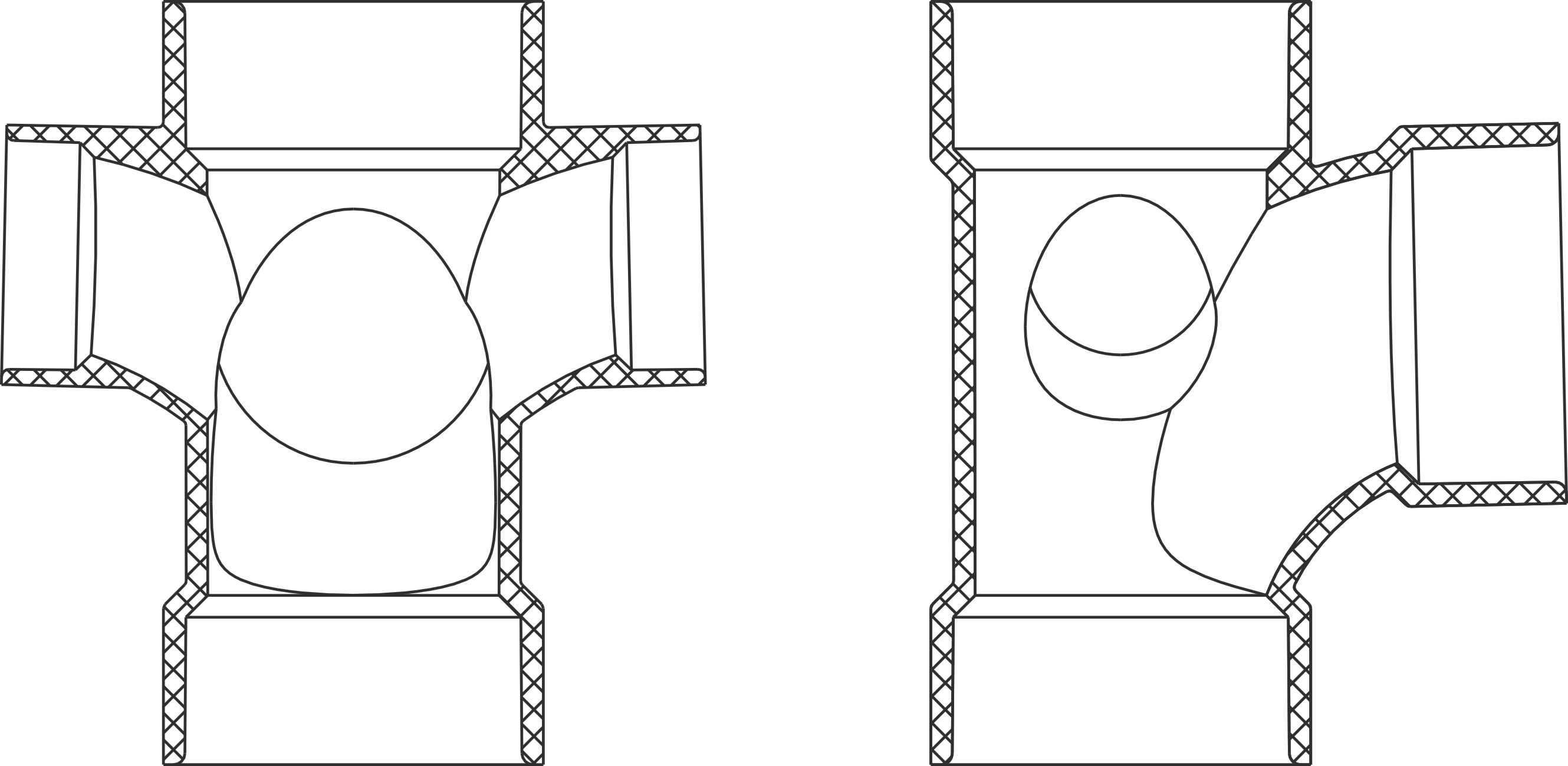 Sanitary Tee w/R&L Side Inlets(All Hub)