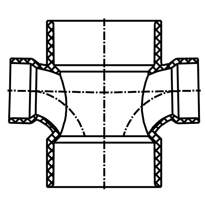 Reducing Double Sanitary Tee (All Hub)