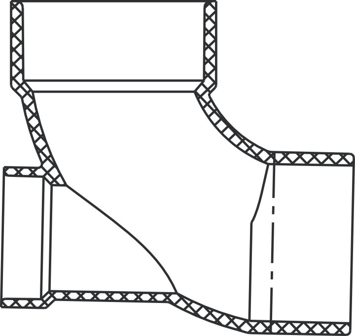 90° Street Elbow w/Low Heel Inlet (Hub×SPG×Hub)