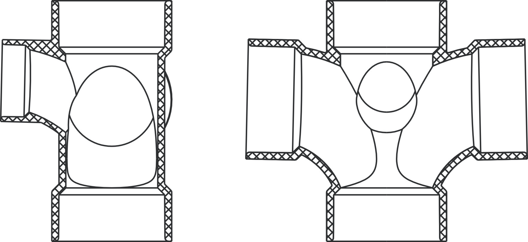 Double Sanitary Tee W/Side Inlet(All Hub)