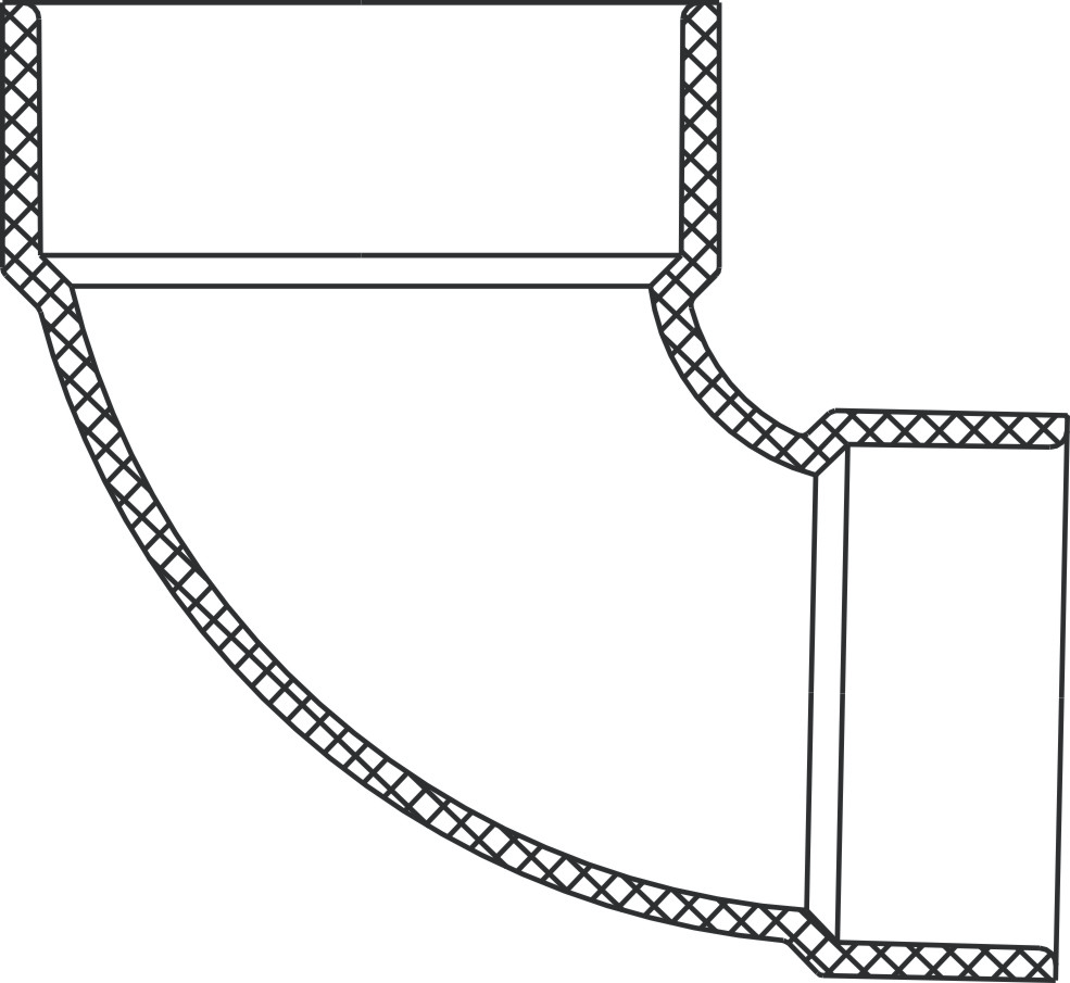 90° Reducing Closet Elbow (Hub×Hub) 