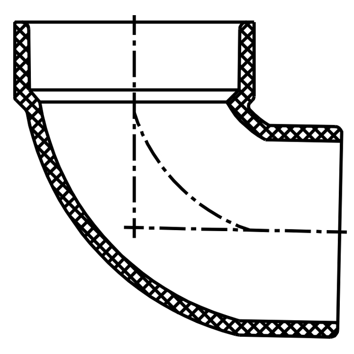 90° Street Elbow-Short Turn (Hub×SPG) 