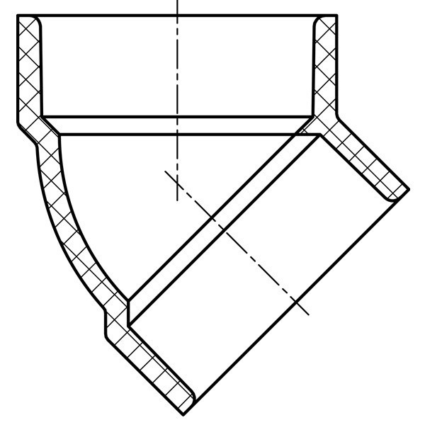 45° Elbow-Short Turn  ( H × H ) 