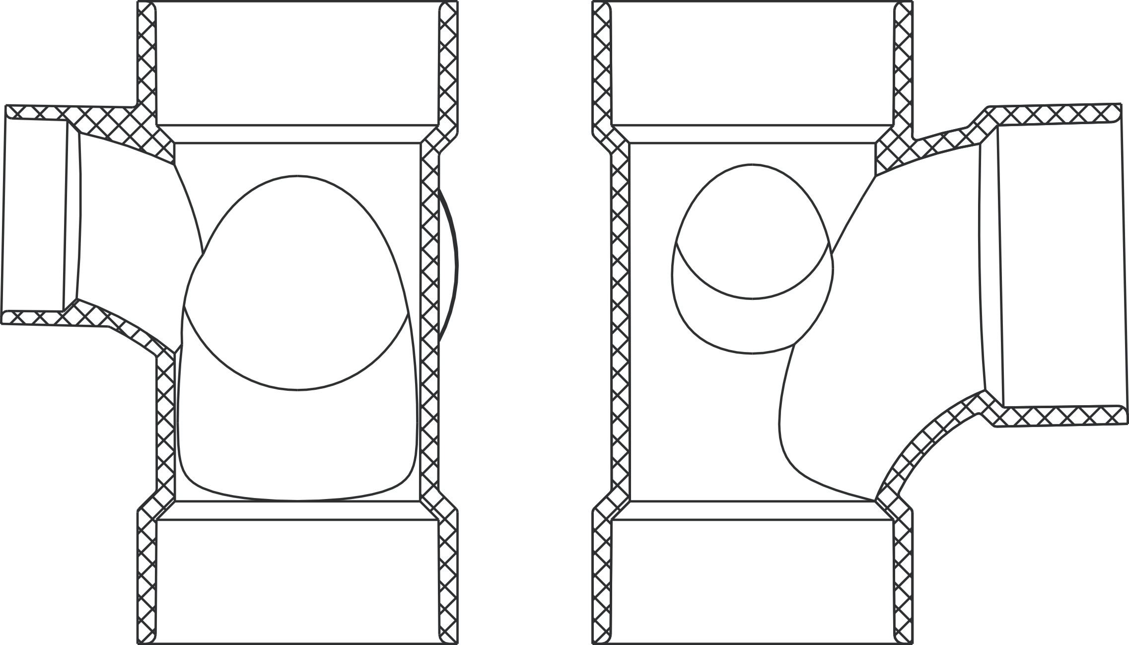 Sanitary Tee w/Right Side Inlet(All Hub)