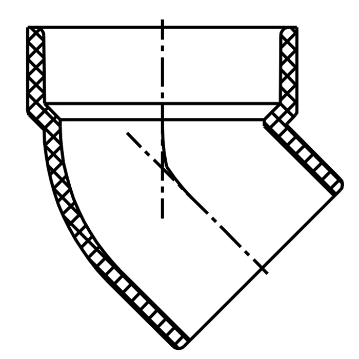 45° Street Elbow-Short Turn (Hub×SPG)