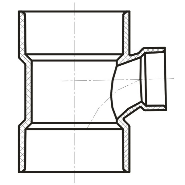 Reducing Sanitary Tee ( All Hub )