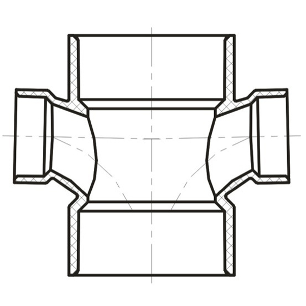 Double Sanitary Tee,Reducing (All Hub)