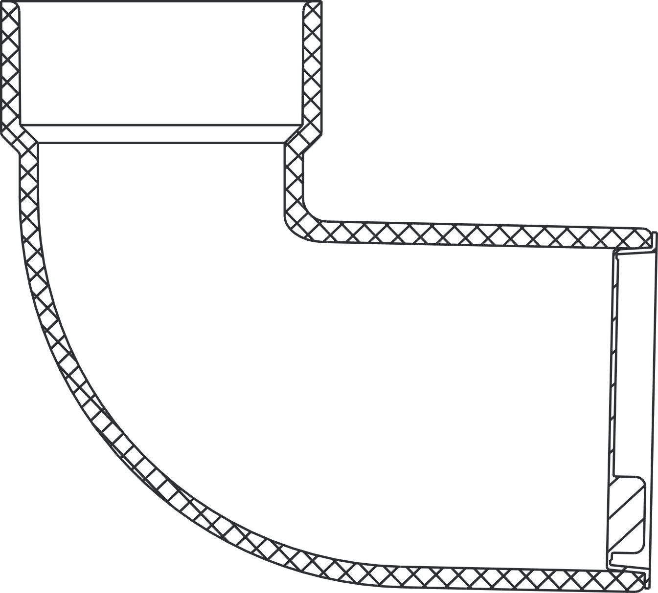 90° Reducing Closet Street Elbow w/Test Cap (Hub×SPG) 