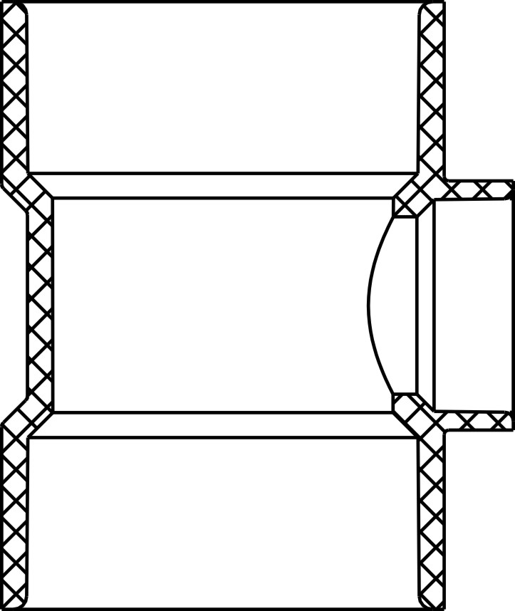 Reducing Vent Tee (Hub×Hub×Hub)