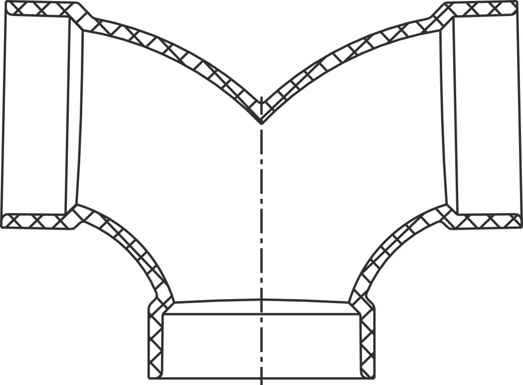 Double 90° Elbow (Hub×Hub×Hub)