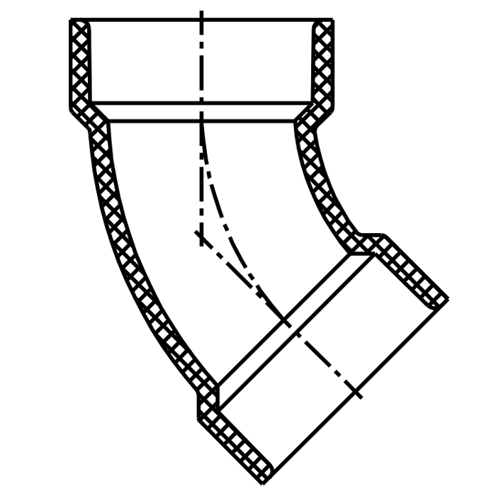 45° Elbow (Hub×Hub)