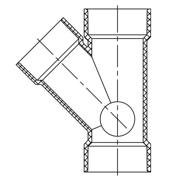 WYE w/Left Side Inlet ( All Hub )