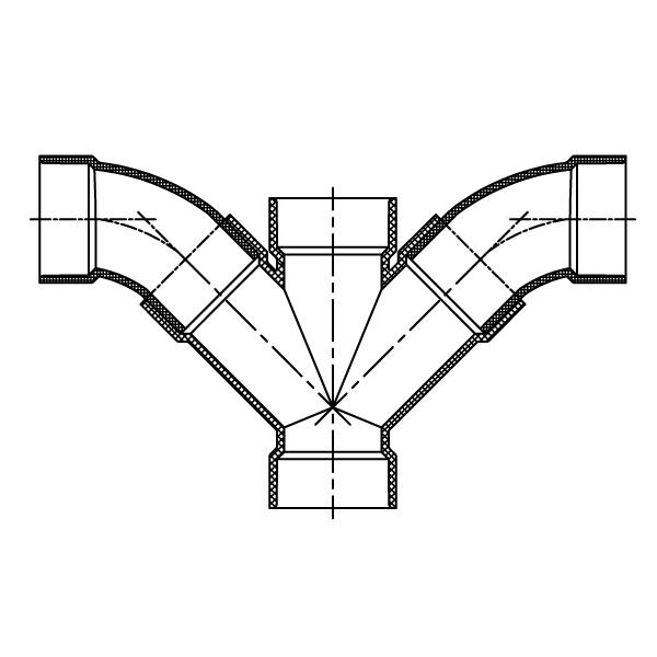 Combination WYE And 1/8 Bend Double Assembly ( All Hub ) 