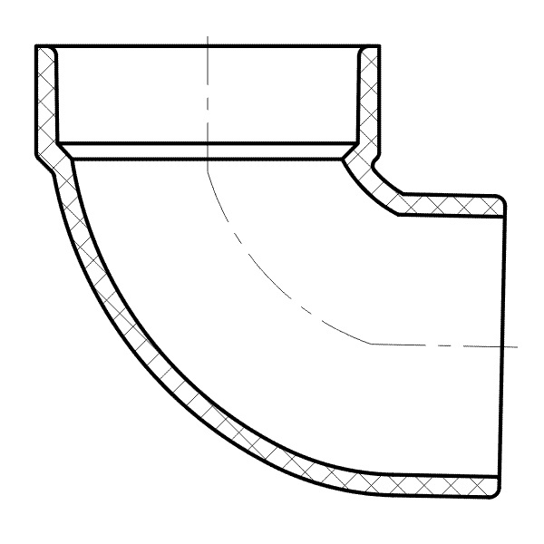 90° Elbow-Short Turn  ( H × S ) 