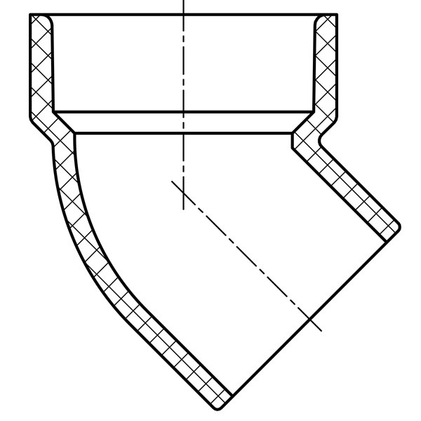 45° Elbow-Short Turn  ( H × S ) 