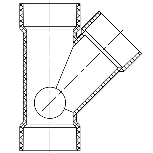 WYE w/Right Side Inlet ( All Hub )