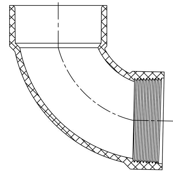 1/4 Bend ( H × FPT )