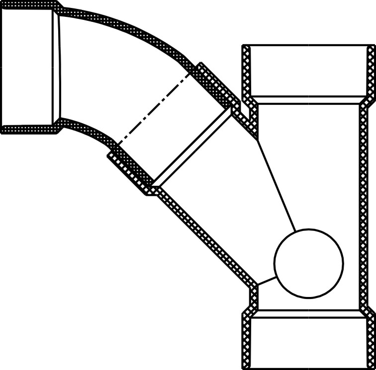 Combination WYE And 1/8 Bend w/Left Side Inlet ( All Hub ) 