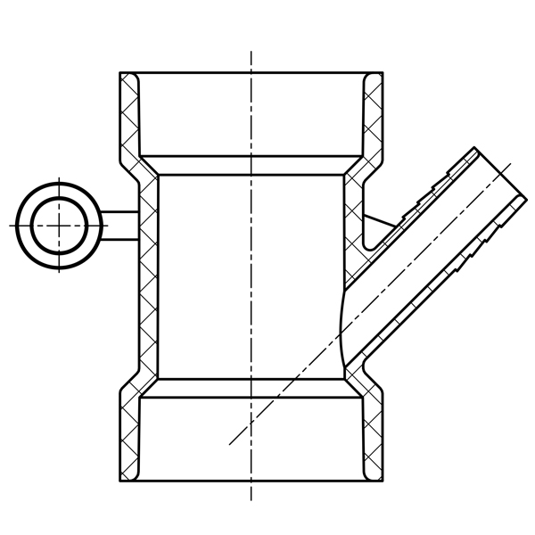 Dishwasher WYE ( H × H × Hose Barb )